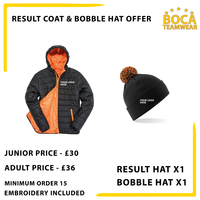 RS233 Soft padded jacket & BC450 Bobble HAT (SET OF 15 - Junior Sizes)